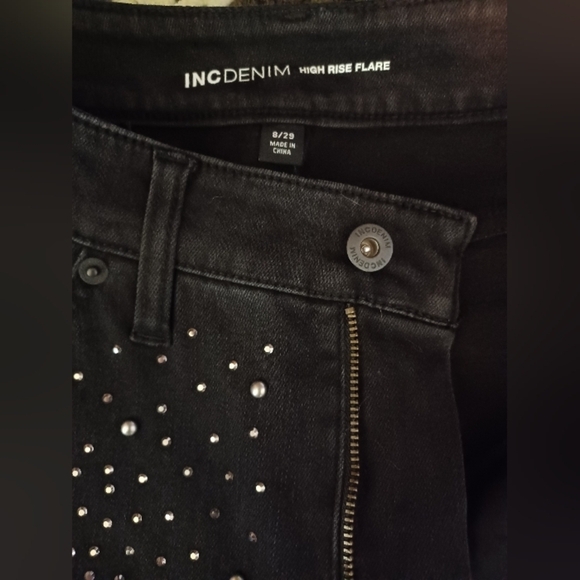 An INC Denim High Rise Flare Jeans - Picture 8 of 10